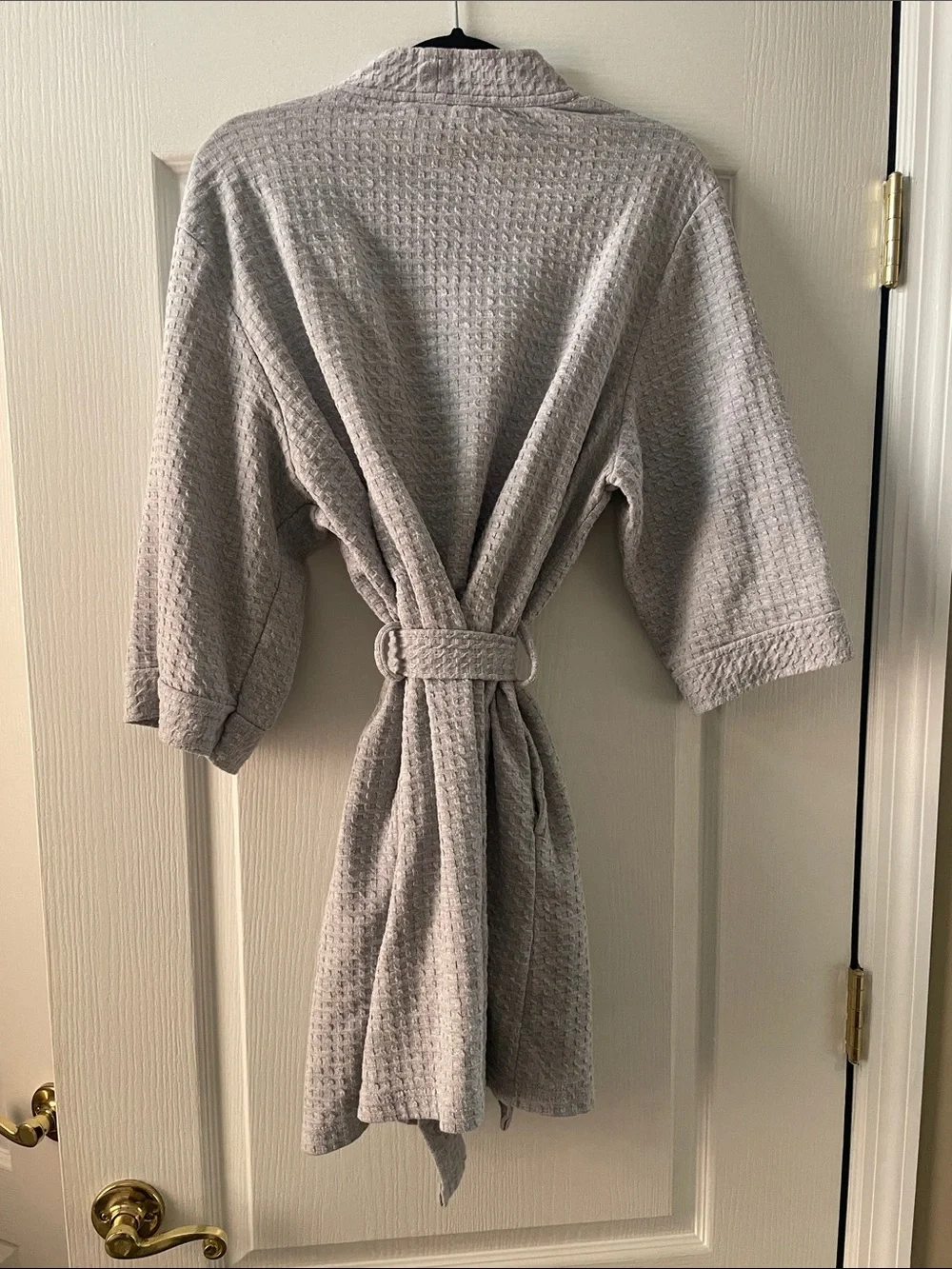 croft & barrow Light Gray Waffle Knit Robe